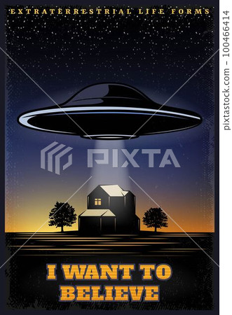 Vintage Colored UFO Template 100466414