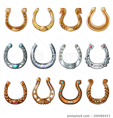 Ornate Horseshoes Set 100466431