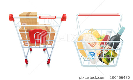 Shopping Cart And Basket Set Shopping Cart And Basket Set 100466480