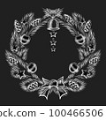 Attractive Chalkboard Christmas Wreath Design 100466506
