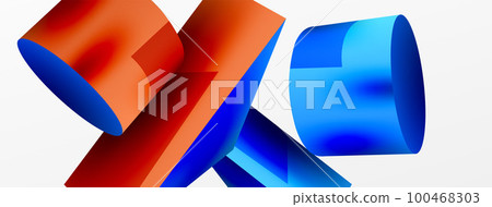 Vector 3d abstract background. Shapes 3d triangle and cylinder. Trendy techno business template for wallpaper, banner, background or landing Vector 3d abstract background. Shapes 3d triangle and cylinder. Trendy techno business template for wallpaper, banner, background or landing 100468303