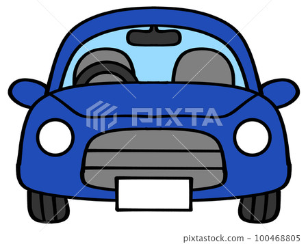 Illustration material of a blue car in front 100468805