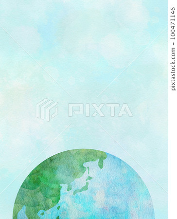 Earth watercolor illustration background / Japan / Korea 100471146