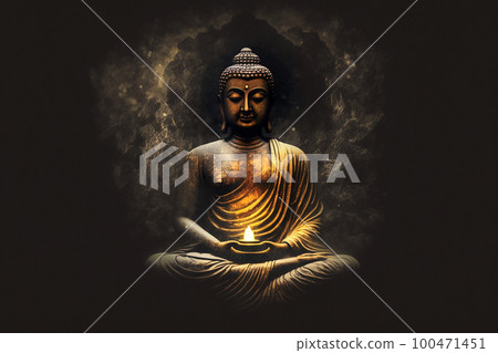 Gautama Buddha the symbol of hinduism buddhism spirituality buddha purnima, generative ai 100471451