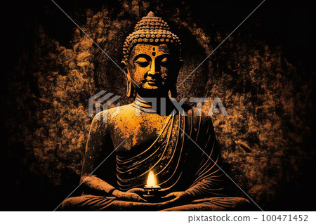 Gautama Buddha the symbol of hinduism buddhism spirituality buddha purnima, generative ai Gautama Buddha the symbol of hinduism buddhism spirituality buddha purnima, generative ai 100471452