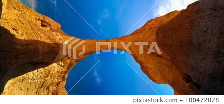 bottom up view Abstract Rock formation at plateau Ennedi aka Aloba arch in Chad bottom up view Abstract Rock formation at plateau Ennedi aka Aloba arch in Chad 100472028
