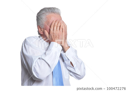 close up portrait of senior businessman in formal wear posing close up portrait of senior businessman in formal wear posing 100472276