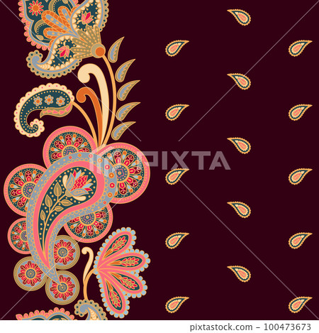 Floral paisley seamless pattern from ehtnic elements 100473673
