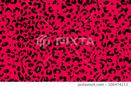 Abstract modern leopard seamless pattern. Animals trendy background. Pink and black decorative vector stock illustration for print, card, postcard, fabric, textile. Modern ornament of stylized skin Abstract modern leopard seamless pattern. Animals trendy background. Pink and black decorative vector stock illustration for print, card, postcard, fabric, textile. Modern ornament of stylized skin 100474213
