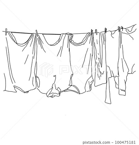 clean linen drying on a line clean linen drying on a line 100475181