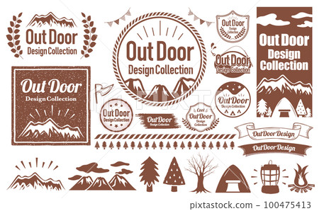 自然簡約的時尚設計框架組，可用於露營和戶外場景_brown 100475413