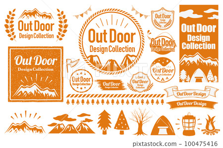 自然簡約的時尚設計框架組，可用於露營和戶外場景_Orange 100475416