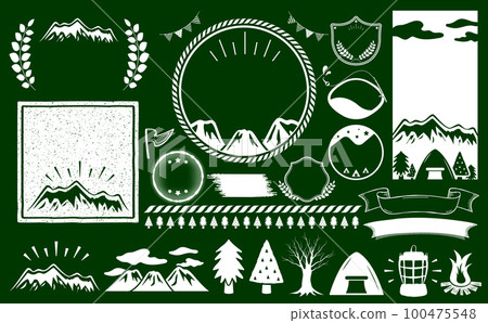 Natural and simple fashionable design frame set that can be used for camping and outdoor scenes_green background white paint 100475548