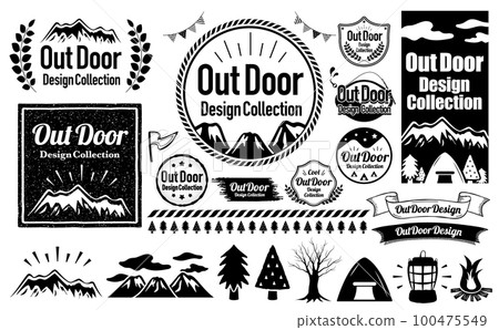 Natural and simple fashionable design frame set that can be used for camping and outdoor scenes_monotone black and white 100475549