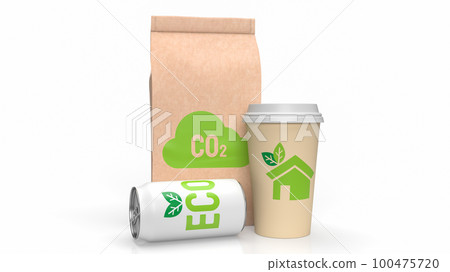 Packaging for eco or recycle concept 3d rendering 100475720