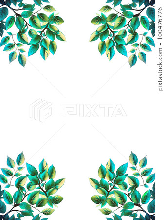 Fresh green branch frame (transparent) 100476776