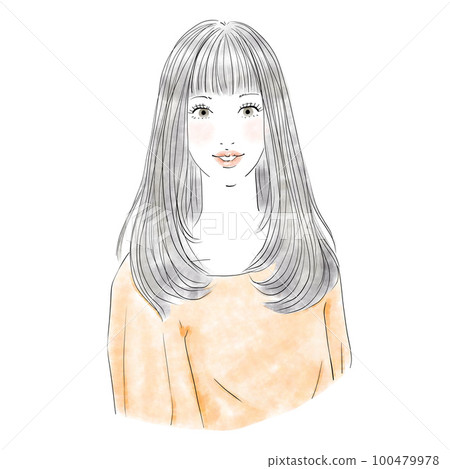 beautiful woman with long hair 100479978