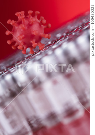 Ampoules with covid 19 vaccine Ampoules with covid 19 vaccine 100480322