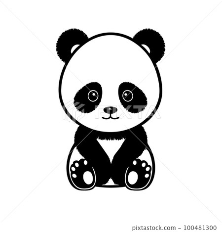 A cute cartoon panda, vector illustration.  100481300