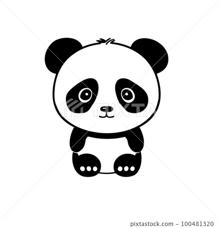 A cute cartoon panda, vector illustration.  A cute cartoon panda, vector illustration.  100481320