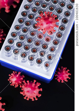 Pandemic medical health risk concept, corona virus 100481630