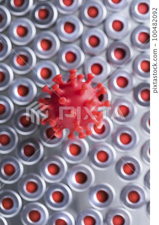 Virus cells in infected, Pandemic medical health 100482092