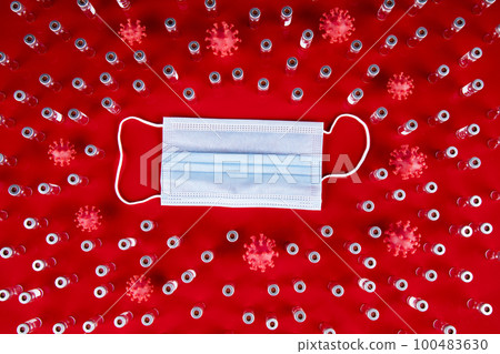 Medical mask for protection against corona virus, SARS pandemic background Medical mask for protection against corona virus, SARS pandemic background 100483630