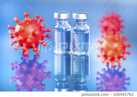 Ampoules with covid 19 vaccine 100483762