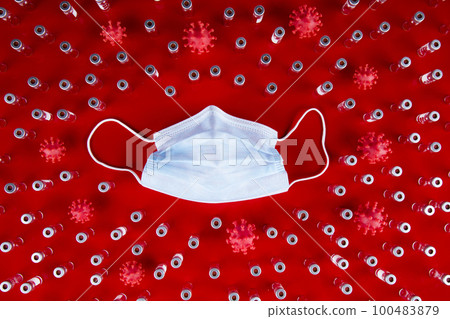 Mask and corona virus protection isolated, pandemic background 100483879