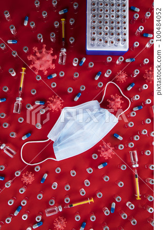 Mask and corona virus protection isolated, pandemic background 100484052