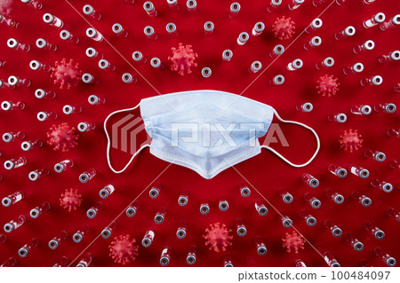 Mask and corona virus protection isolated, pandemic background 100484097