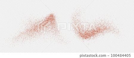 Chili powder splash, dried pepper explosion, flying spicy paprika burst, dynamic seasoning splatter. 100484405