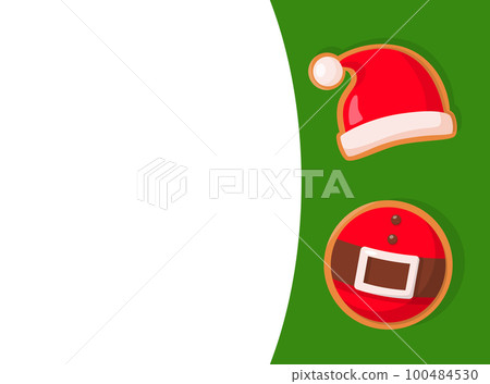 Christmas Gingerbread of Santa Hat and Belt Vector 100484530
