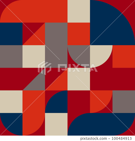 Seamless square pattern in bauhaus style with geometric shapes Seamless square pattern in bauhaus style with geometric shapes 100484913