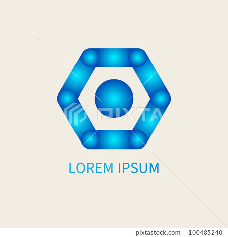 Hexagon blue gradient logo Hexagon blue gradient logo 100485240