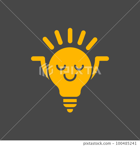 Light bulb smiling, happy character 100485241