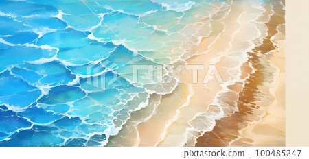 藍色的大海和沙灘的插圖 藍色的大海和沙灘的插圖 100485247