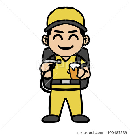 Illustration of a beer vendor 100485289