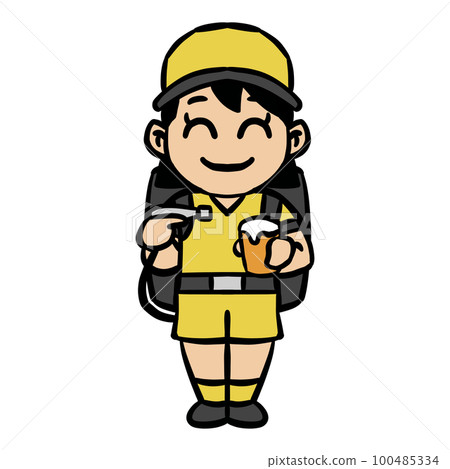 Illustration of a beer vendor Illustration of a beer vendor 100485334