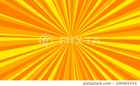 Retro banner with sun and rays in style of 70s 100485418
