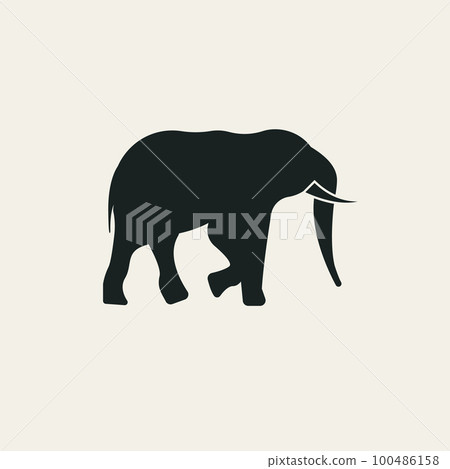 Standing colorful elephant logo 100486158