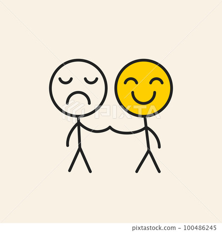 Meeting friends, help and support illustration 100486245