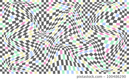 Checkered background with distorted squares Checkered background with distorted squares 100486290