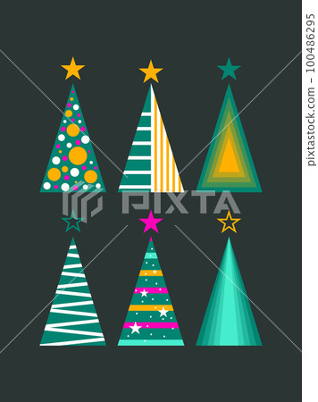Set of Christmas trees 100486295