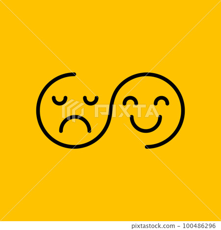 Sad and happy faces 100486296