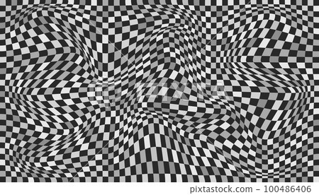 Checkered background with distorted squares Checkered background with distorted squares 100486406