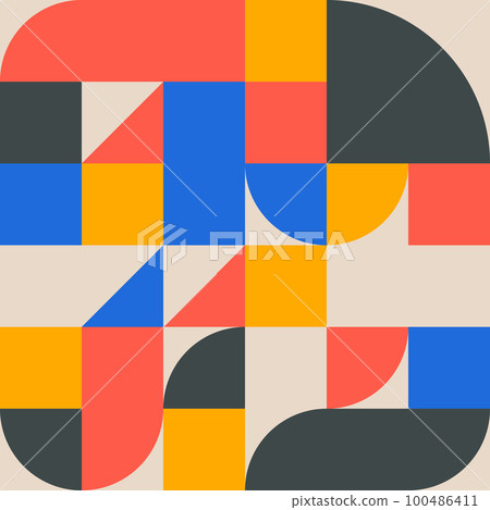 Seamless square pattern in bauhaus style Seamless square pattern in bauhaus style 100486411