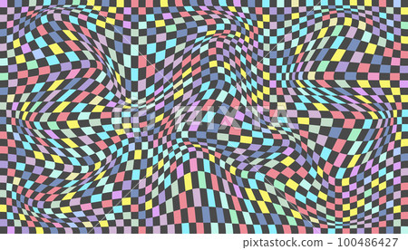 Checkered background with distorted squares Checkered background with distorted squares 100486427