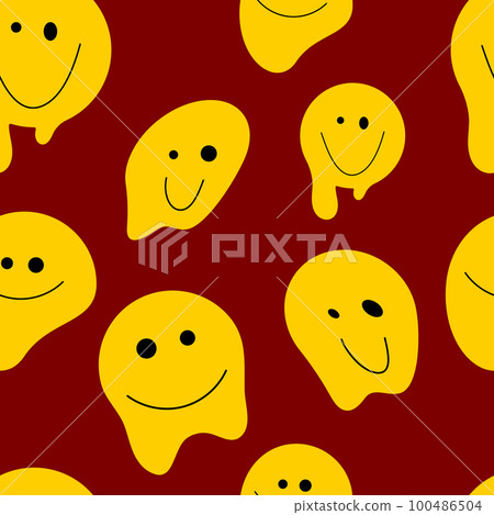 Liquid fun smile seamless pattern Liquid fun smile seamless pattern 100486504