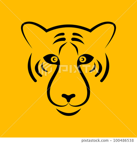 Stylized line tiger head, wild animal face Stylized line tiger head, wild animal face 100486538